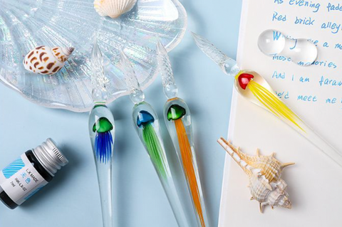 Jellyfish Glass Dip Pen Set