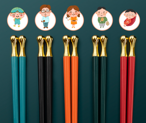 Family Chopstick Alloy 5 Set
