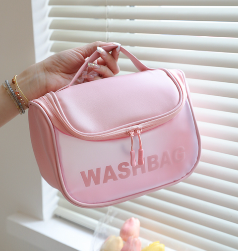 Top Zip Matte Wash Bag