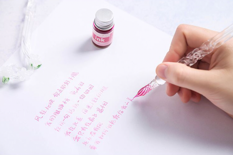 Magic Cherry Flower Glass Dip Pen Set