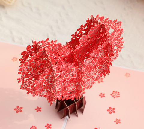 Pop Out Card Love Cherry Tree