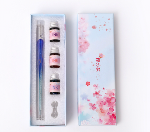 Duo Tone Glass Dip Pen Set