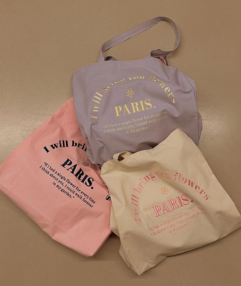 Flower Paris Embroidered Canvas Tote