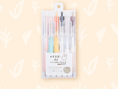 6 Color Fast Dry 0.5mm Gel Ink Pen