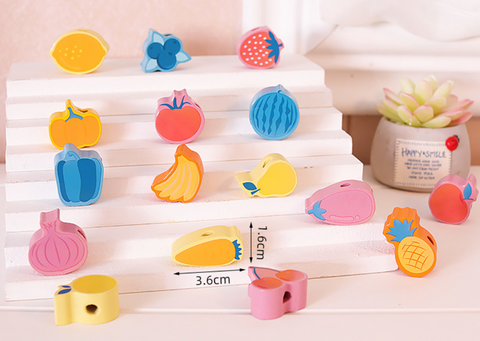 136 pcs of Wood Cartoon Lace Blocks