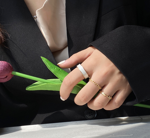 Braid Chain Ring Collection