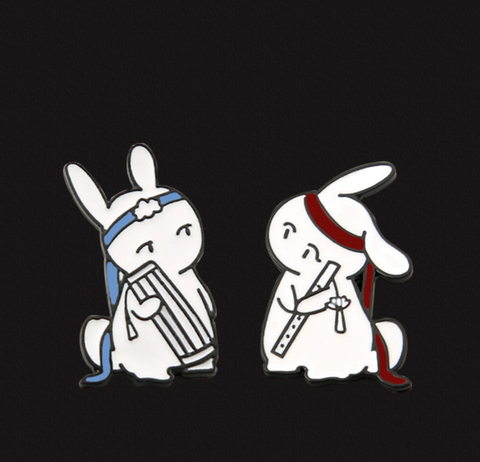 Black and White Rabbit Pin