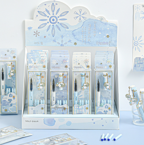 0.5mm Fountain Pen Set with Refill - Winter Snow Bunny
