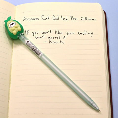 Avocado Cat Gel Ink Pen Black 0.5mm