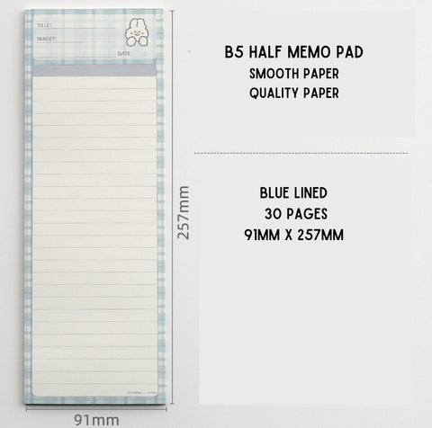 B5 Half Memo Pad