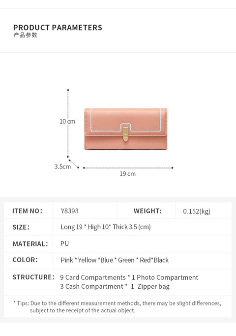 Stitch Lock Long Wallet
