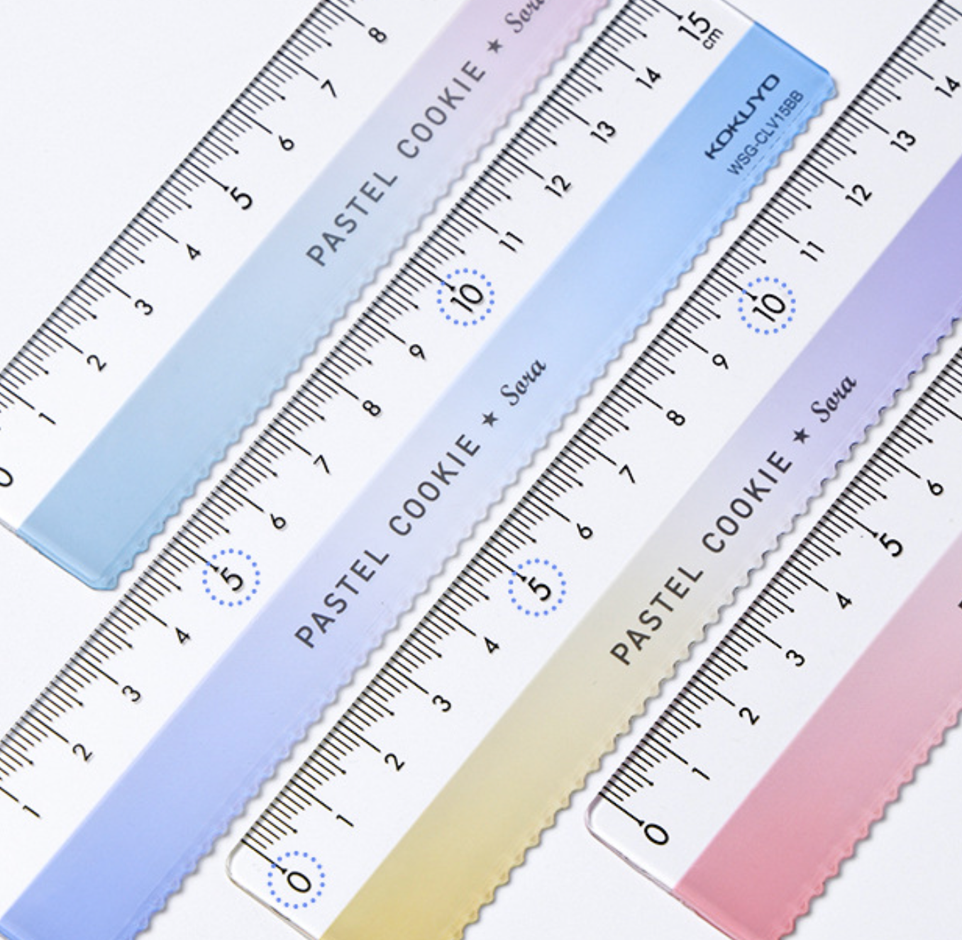 Kokuyo Pastel Cookie Ruler - 15 cm - Green Pink Gradient — Stationery Pal