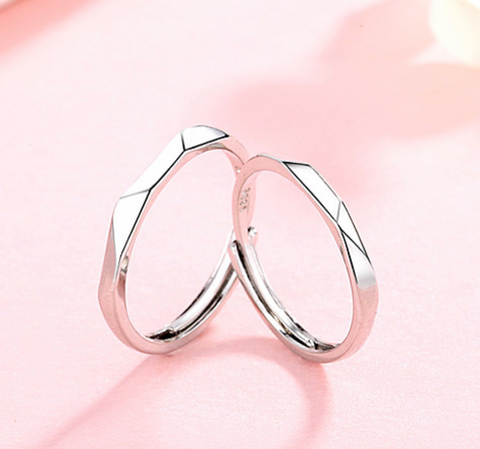 Small Geometric Ring Silver
