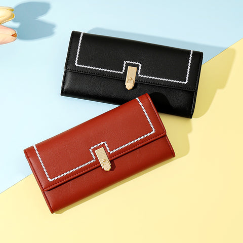 Stitch Lock Long Wallet