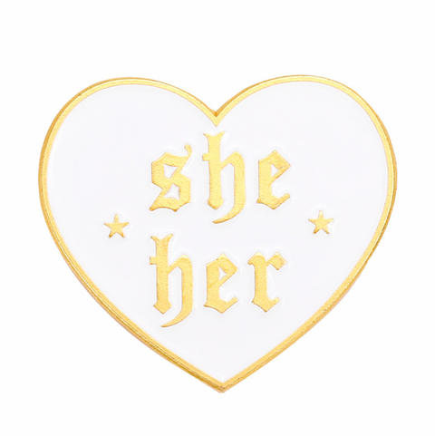 Pronoun Heart Pins