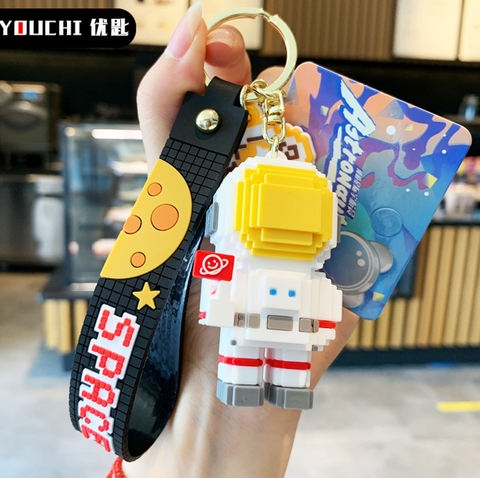 Space Pixel Astronaut Keychain
