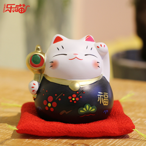 7.5CM Lucky Cat Ceramic Black