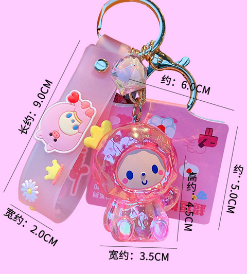 Momo Monkey Crystal Keychain