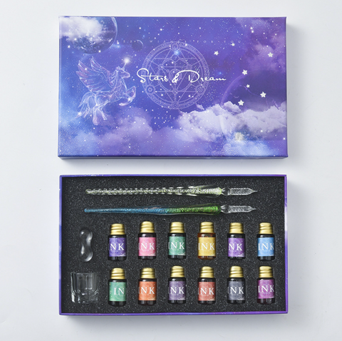 Star Dream Glass Dip Pen Set