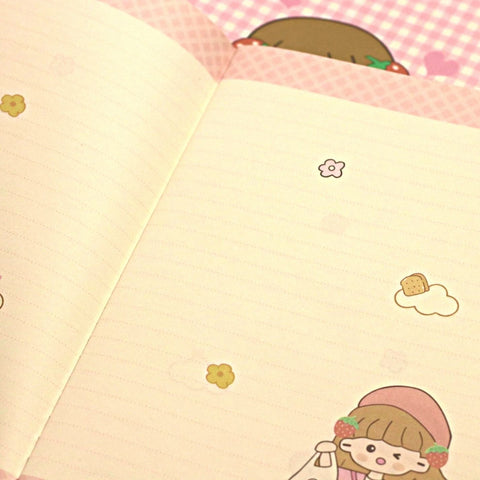 Strawberry Plaid 22K Notebook