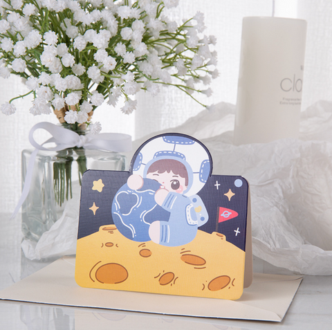 Cute Dino Astronaut Card