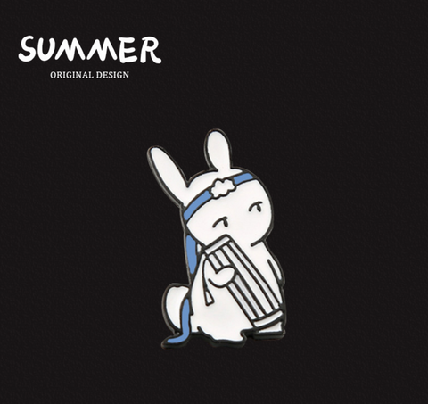 Black and White Rabbit Pin