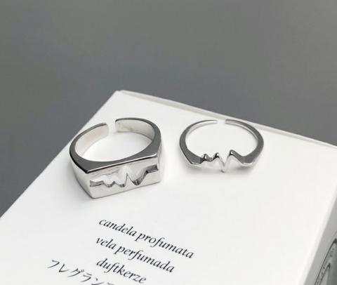 Silver Heart Beat Ring