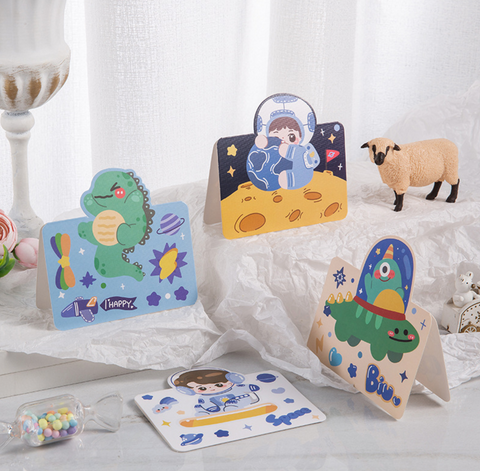 Cute Dino Astronaut Card