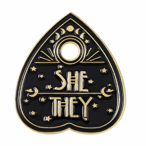 Pronoun Ouija Planchette Pins