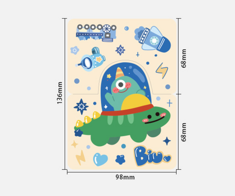 Cute Dino Astronaut Card