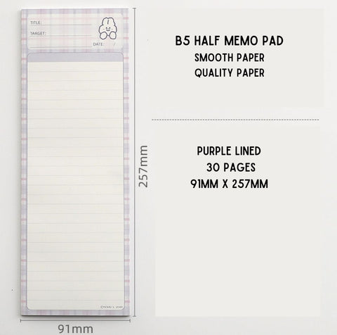 B5 Half Memo Pad