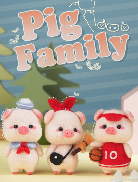 Dress Up Pig Needle Felt Set