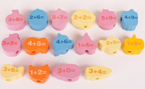 136 pcs of Wood Cartoon Lace Blocks
