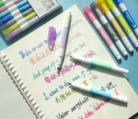 Double Line Metallic Pen Set 8 Set
