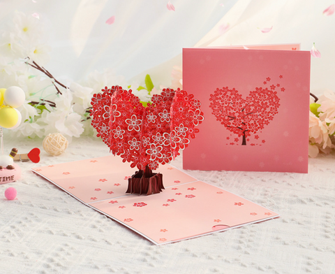 Pop Out Card Love Cherry Tree