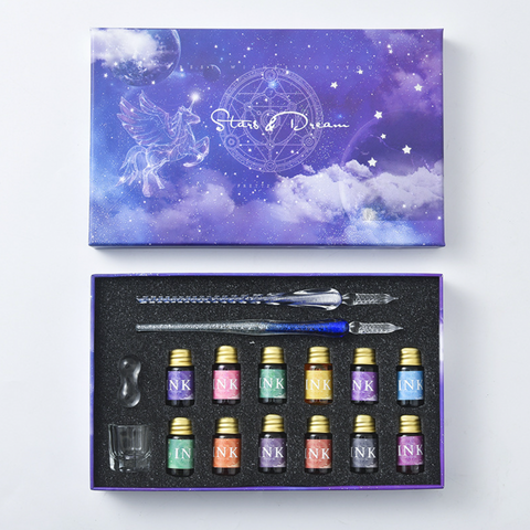 Star Dream Glass Dip Pen Set