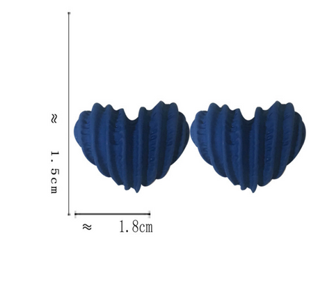 Blue Knit Hearts Earring
