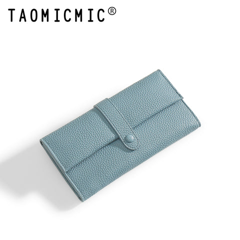 Three Fold Long Button Wallet