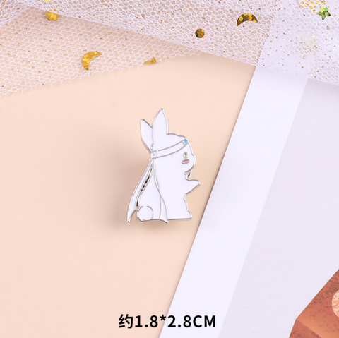 Black and White Rabbit Pin