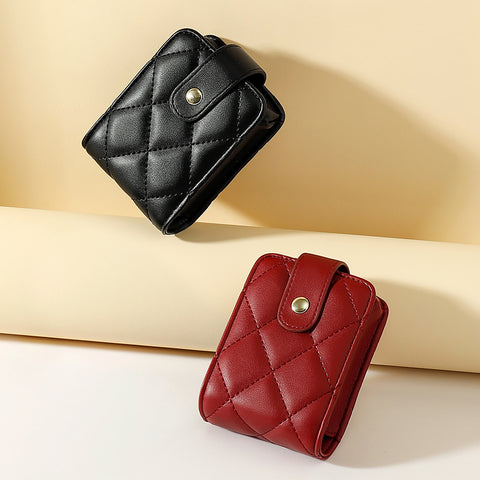 Vegan Leather Mirror Checker Lipstick Holder