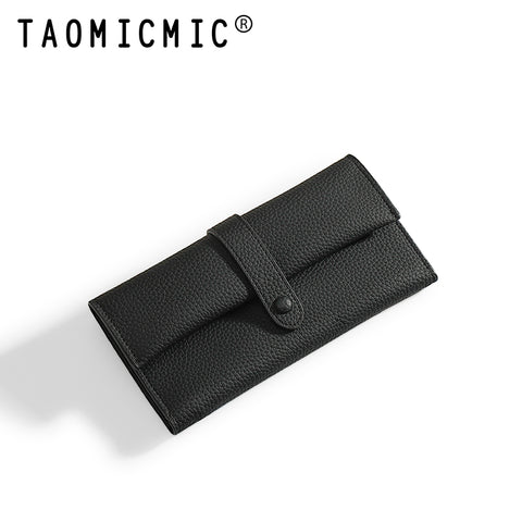 Three Fold Long Button Wallet