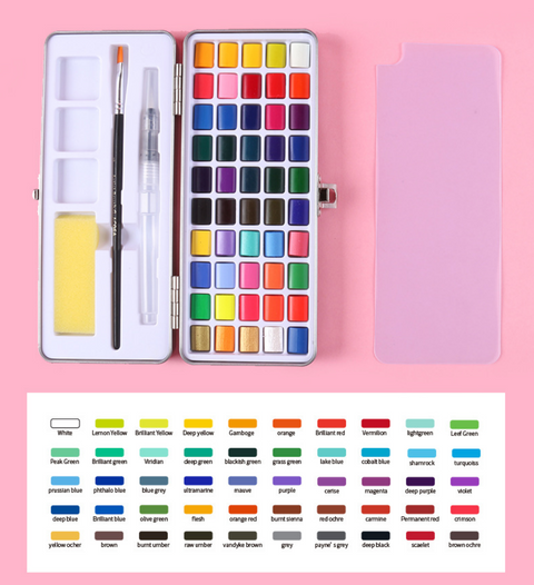 Giorgione Pearl Solid Watercolor Paint Metal Case 50pc