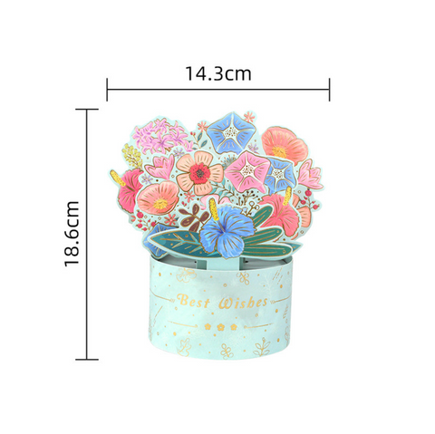 Best Wishes Flower Bouquet Card