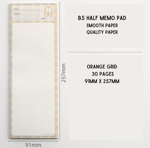 B5 Half Memo Pad