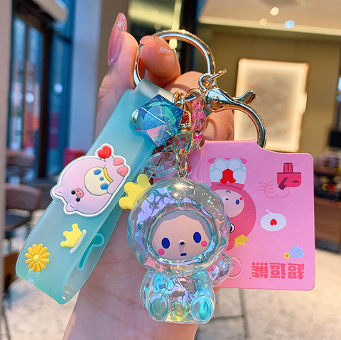 Momo Monkey Crystal Keychain