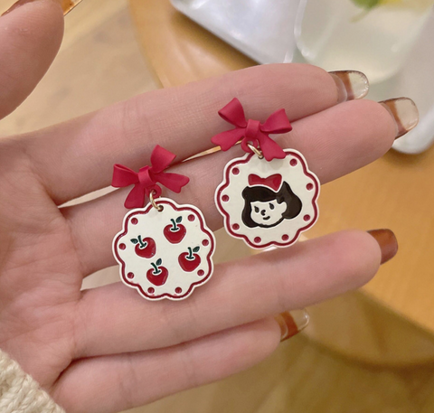 Snow White Red Bow Earring