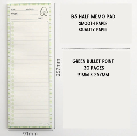 B5 Half Memo Pad