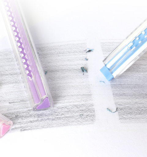Raccoon Heart Shaped Eraser - Sky Blue