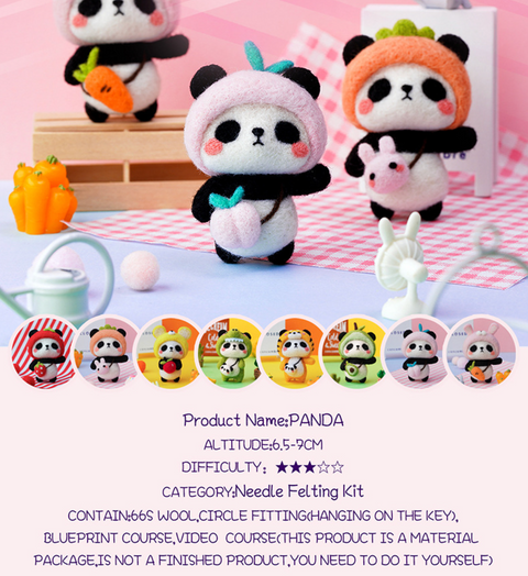 Baby Panda Needle Felt DIY Set