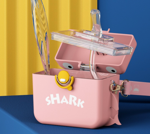 Shark Box Straw Water Bottle 450ml